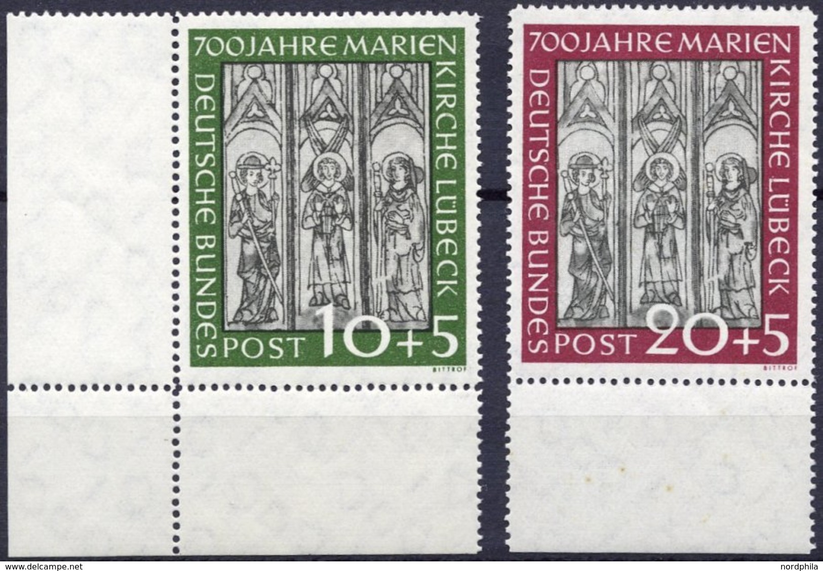 BUNDESREPUBLIK 139/40 **, 1951, Marienkirche, Pracht, Mi. (220.-) - Other & Unclassified