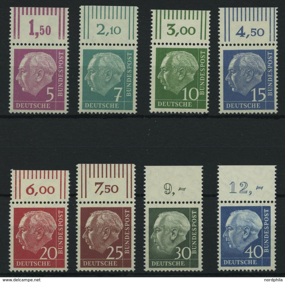 BUNDESREPUBLIK 179-260y **, 1960, Heuss Lumogen, Alle Mit Oberrand, Prachtsatz - Andere & Zonder Classificatie