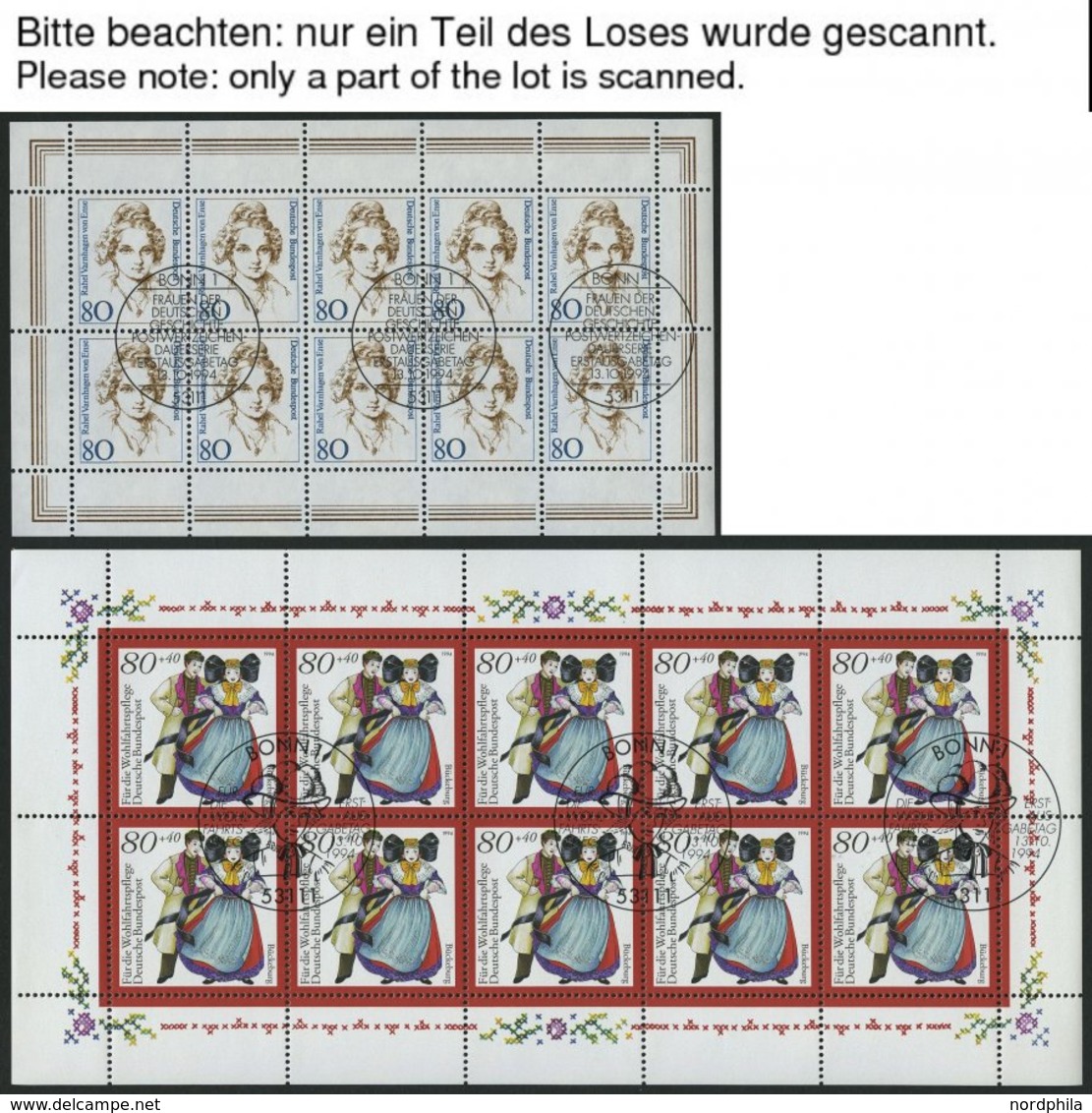 BUNDESREPUBLIK 1755-71KB O, 1994, Komplett In Kleinbogen Mit Ersttags-Sonderstempeln, Pracht, Mi. 318.- - Other & Unclassified