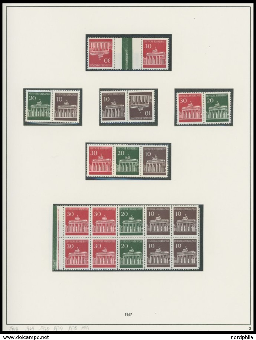 ZUSAMMENDRUCKE a. W 2-K 7 **,*,o , 1951-68, Partie meist verschiedener Zusammendrucke mit Markenheftchen, Heftchenblätte