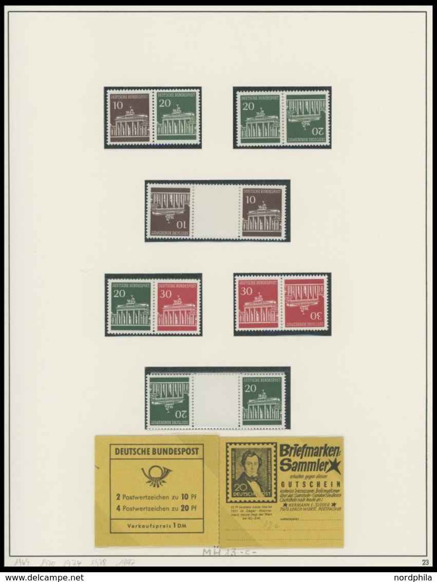 ZUSAMMENDRUCKE a. W 2-K 7 **,*,o , 1951-68, Partie meist verschiedener Zusammendrucke mit Markenheftchen, Heftchenblätte