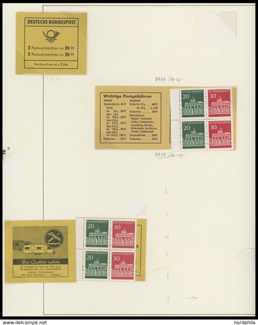 ZUSAMMENDRUCKE a. W 2-K 7 **,*,o , 1951-68, Partie meist verschiedener Zusammendrucke mit Markenheftchen, Heftchenblätte