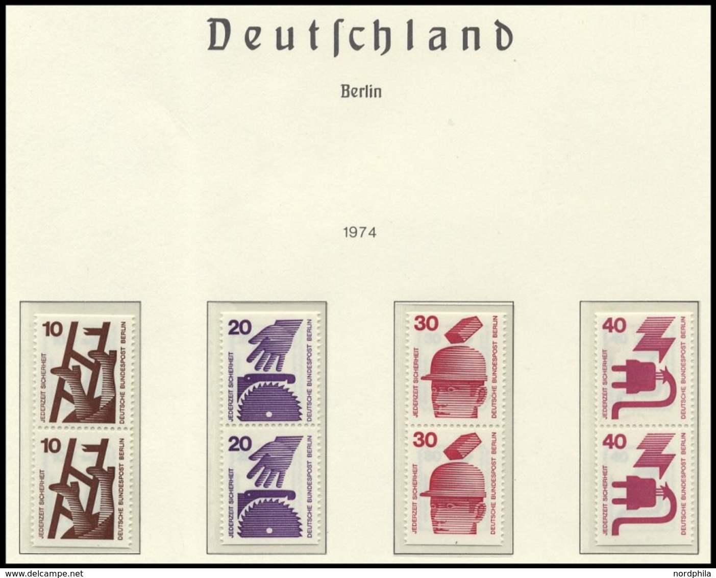 ZUSAMMENDRUCKE **, 1972/4, Unfallverhütung, Kleine Komplette Partie Der Mi.Nr. W 38 - KZ 9b, 695/6, 698/9C/D Einzelmarke - Se-Tenant