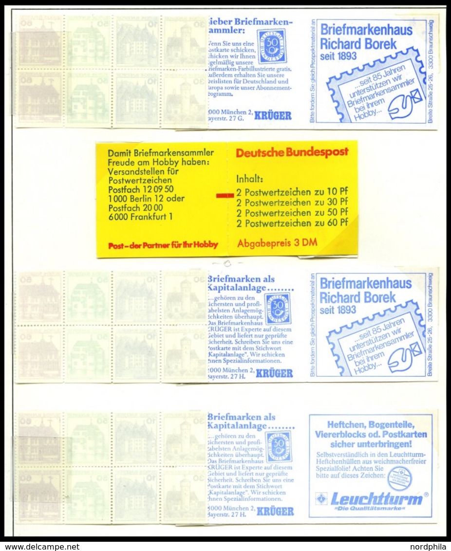 ZUSAMMENDRUCKE A.MH 21-W 78 **,o , 1977-82, Sammlung Burgen Und Schlösser Mit Diversen Verschiedenen Markenheftchen Mit  - Se-Tenant