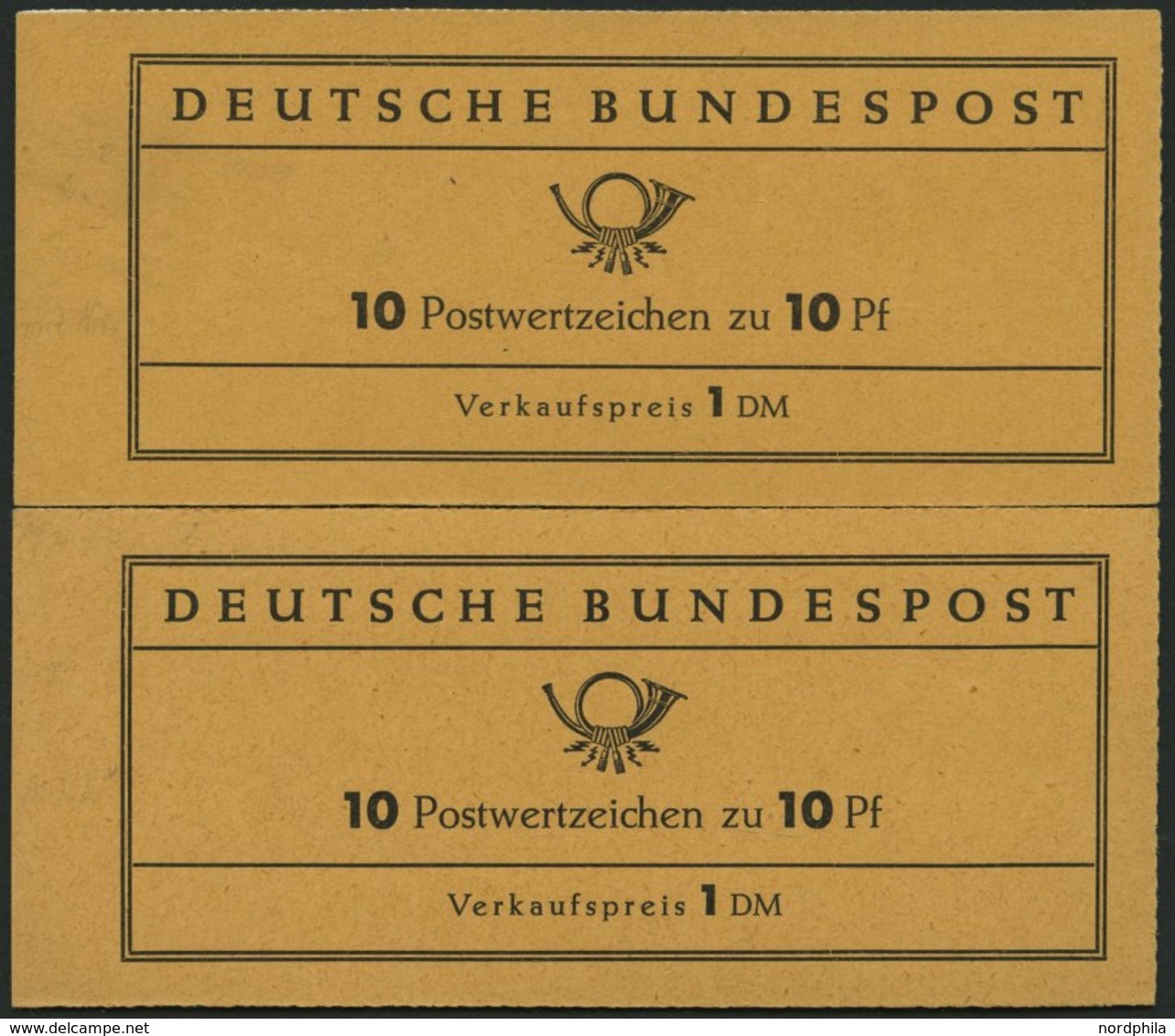 MARKENHEFTCHEN MH 6e,fbI **, 1960, Markenheftchen Heuss Lumogen, Nachauflage, Mit Roter Bogenlaufnummer Und Randziffer 7 - Altri & Non Classificati