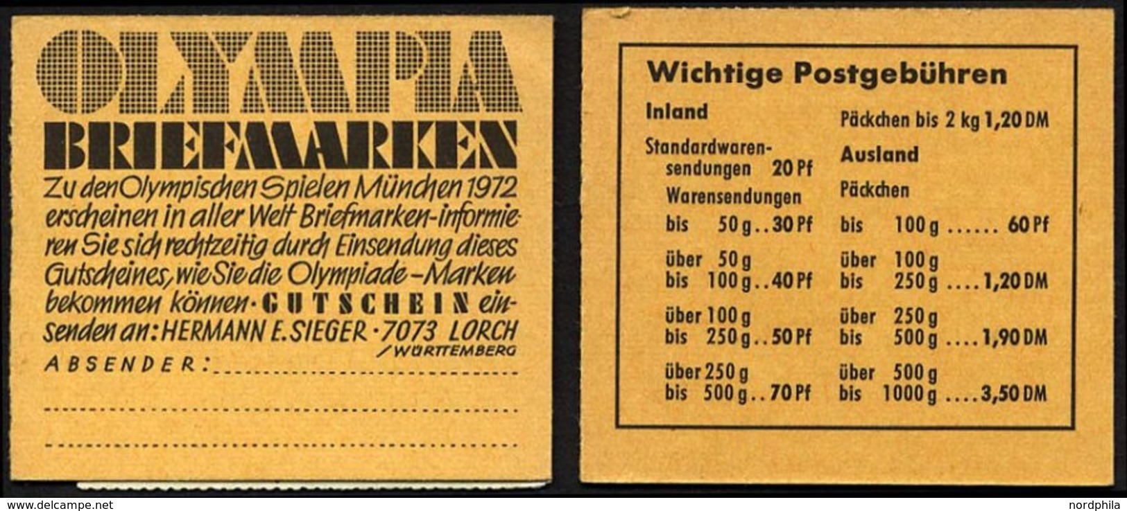 ZUSAMMENDRUCKE MH 14e,g **, 1968, Markenheftchen Brandenburger Tor, Reklame E Und G, Heftchenzähnung, Pracht, Mi. 160.- - Other & Unclassified