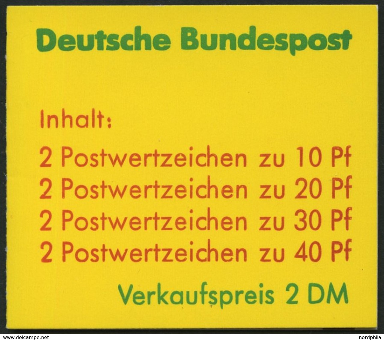 MARKENHEFTCHEN MH 20b **, 1974, Markenheftchen Unfallverhütung, 2. Deckelseite: Telefonansagedienste, Pracht, Mi. 65.- - Andere & Zonder Classificatie