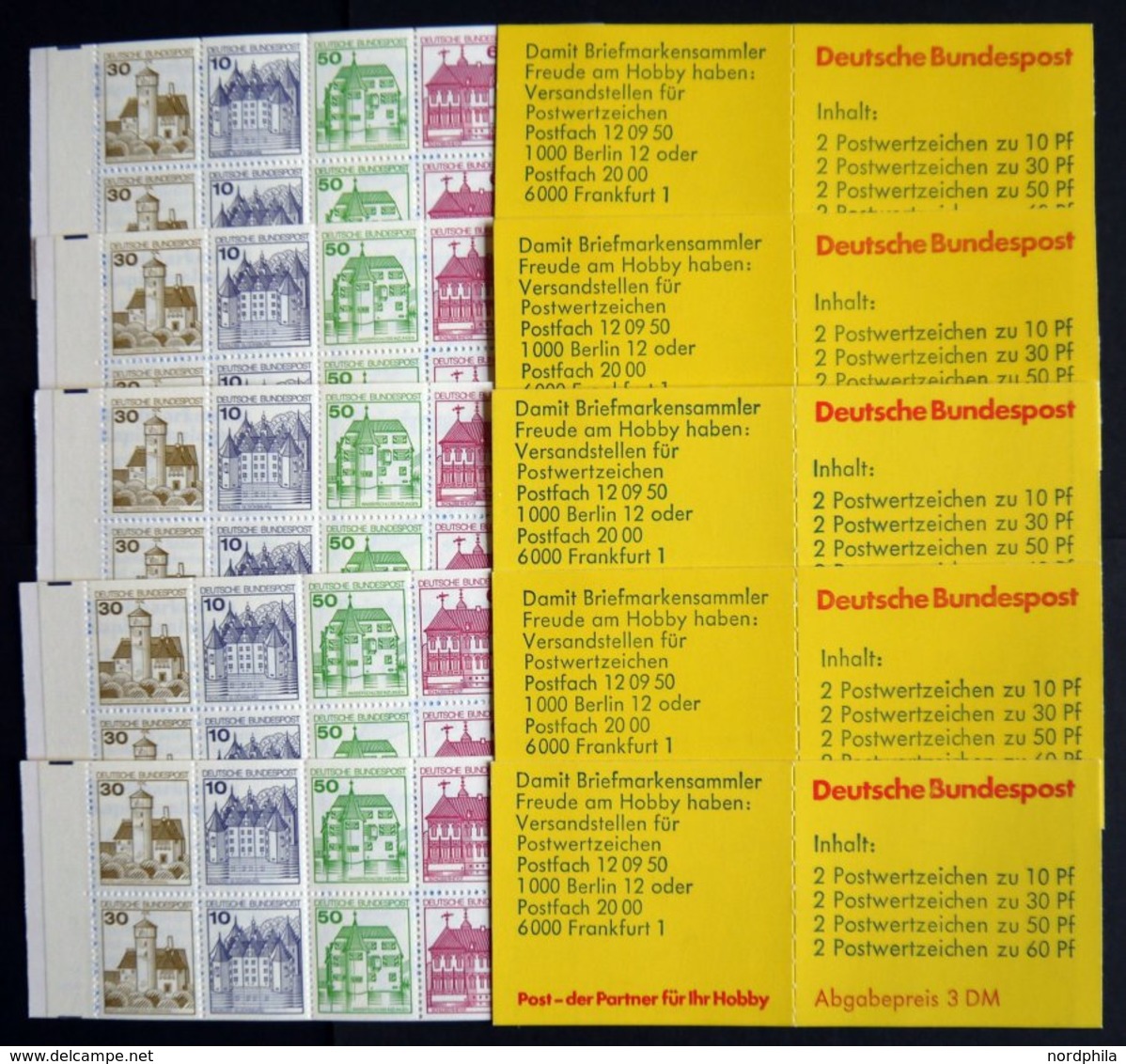 ZUSAMMENDRUCKE MH 23b **, 1980, Markenheftchen Burgen Und Schlösser, 10x, Pracht, Mi. 160.- - Altri & Non Classificati