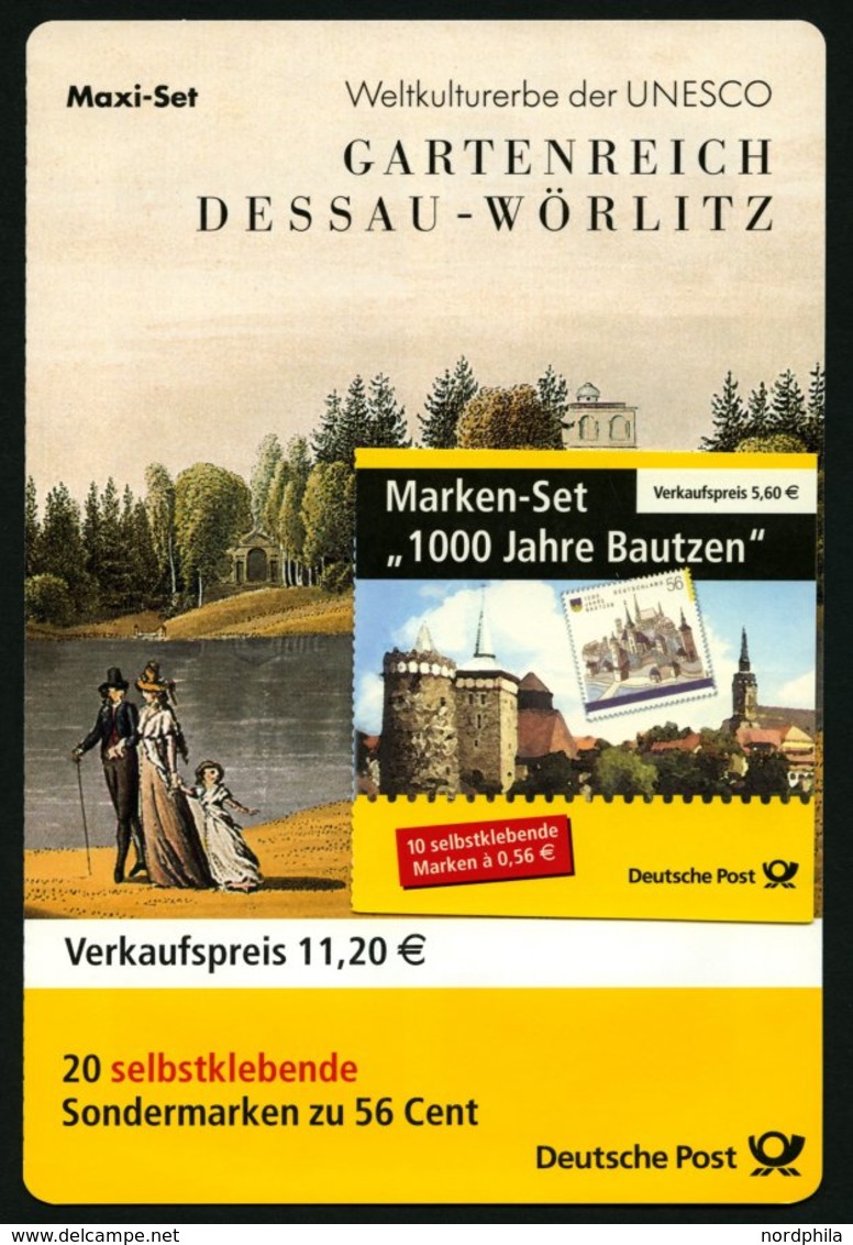 ZUSAMMENDRUCKE MH 48/9 **, 2002, 2 Markenheftchen 100 Jahre Bautzen Und Kultur- Und Naturerbe Der Menschheit, Pracht, Mi - Andere & Zonder Classificatie