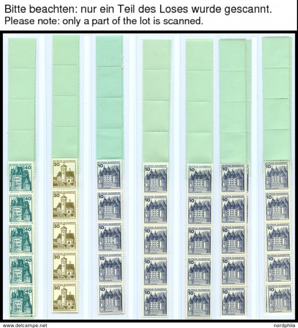 ROLLENMARKEN 913-1143R **, Umfangreiches Dublettenlot Burgen Und Schlösser Mit Schwerpunkt RE 5 + 4 Lf, U.a. Dabei 8x 19 - Francobolli In Bobina