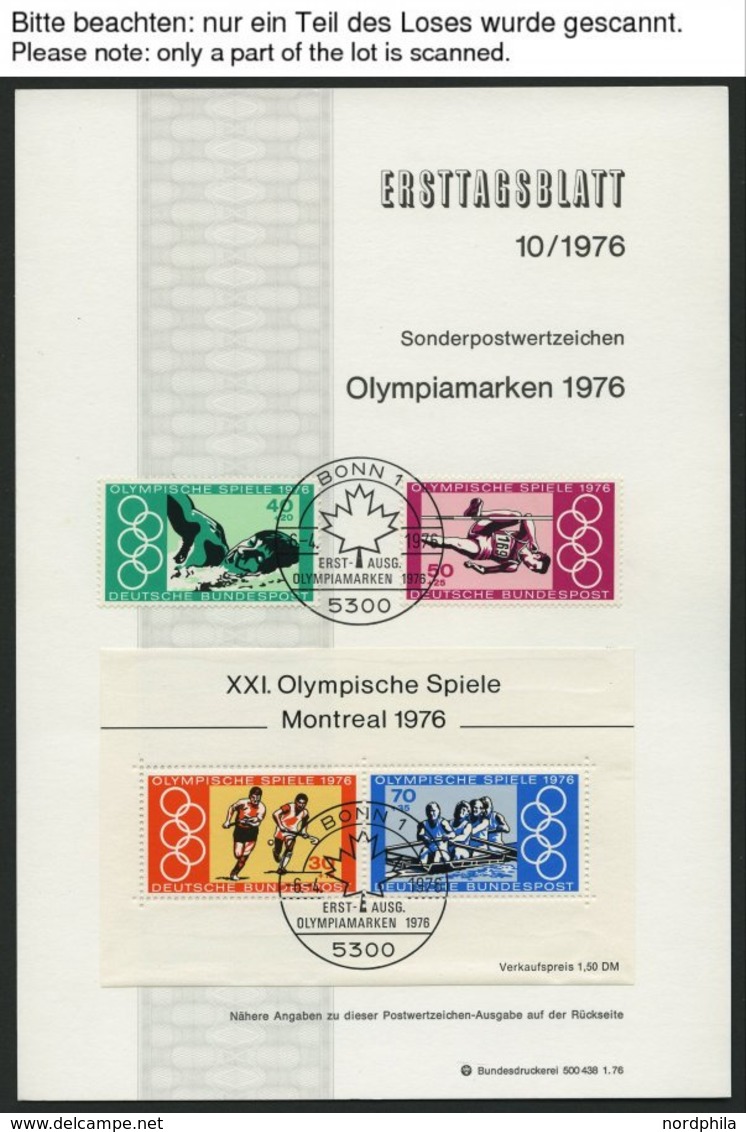 ERSTTAGSBLÄTTER 875-Bl. 13 BrfStk, 1976, Kompletter Jahrgang, ETB 1 - 23/76, Pracht - Andere & Zonder Classificatie