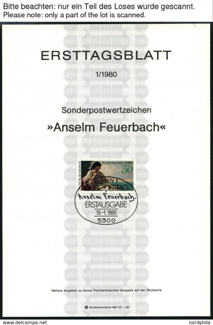 ERSTTAGSBLÄTTER 1033-1467 BrfStk, 1980-90, Komplette Sammlung, ETB 1/80 - 19/90 In 6 Ringbindern, Prachterhaltung - Other & Unclassified
