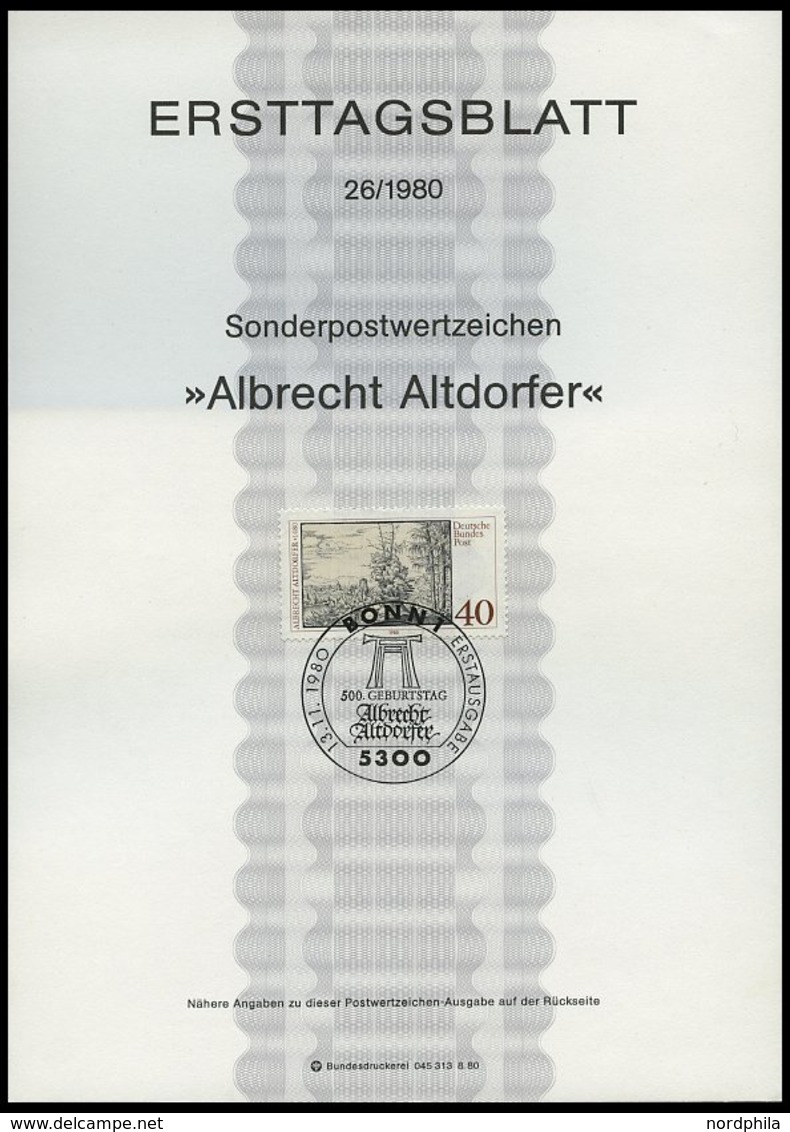 ERSTTAGSBLÄTTER 1033-67 BrfStk, 1980, Kompletter Jahrgang, ETB 1 - 26/80, Pracht - Andere & Zonder Classificatie