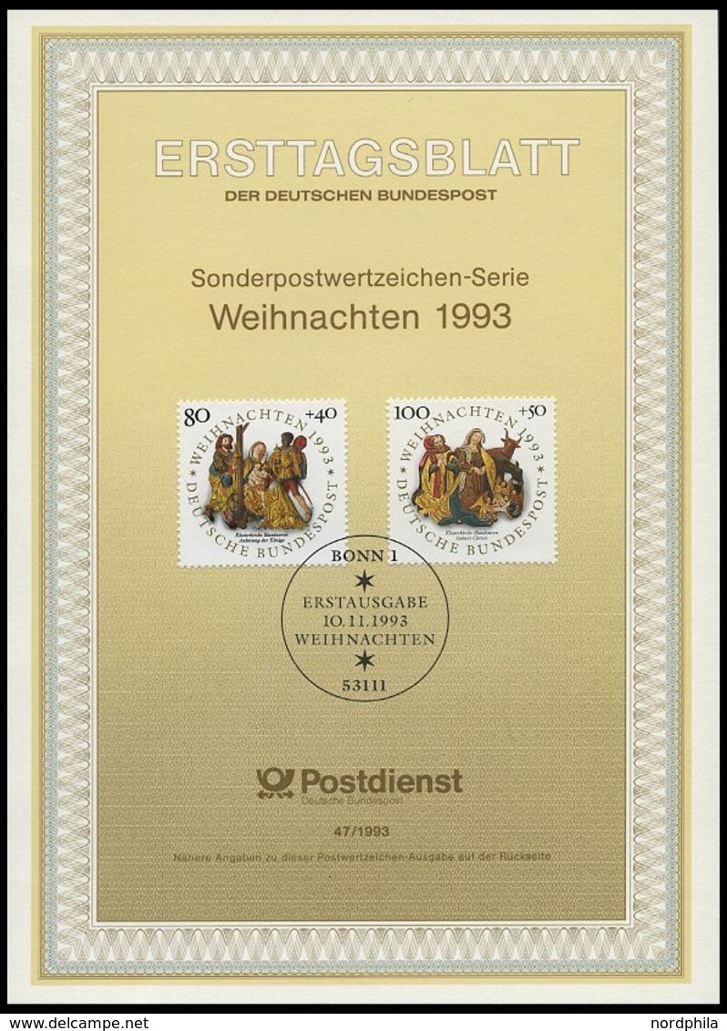 ERSTTAGSBLÄTTER 1645-1708 BrfStk, 1993, Kompletter Jahrgang, ETB 1 - 47/93, Pracht - Altri & Non Classificati