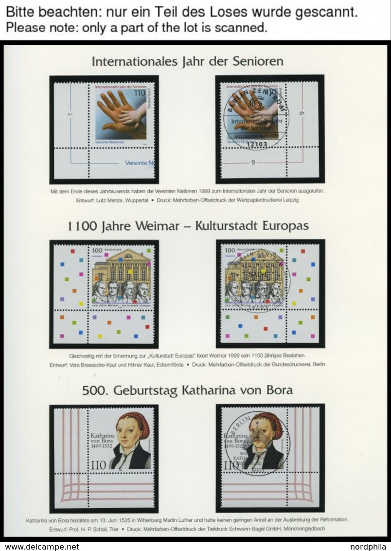 JAHRGÄNGE **,o , 1999/2000, 2 Komplette Jahrgänge, Ohne Selbstklebende Marken, Jeweils Postfrisch Aus Der Linken Und Ges - Usati