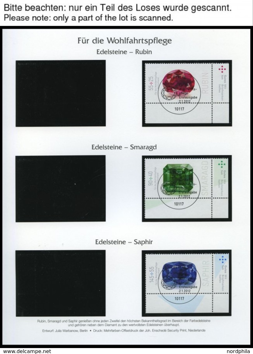 JAHRGÄNGE 2900-2971 O, 2012, Kompletter Jahrgang, Ohne Selbstklebende Marken, Jeweils Aus Der Rechten Unteren Bogenecke, - Used Stamps