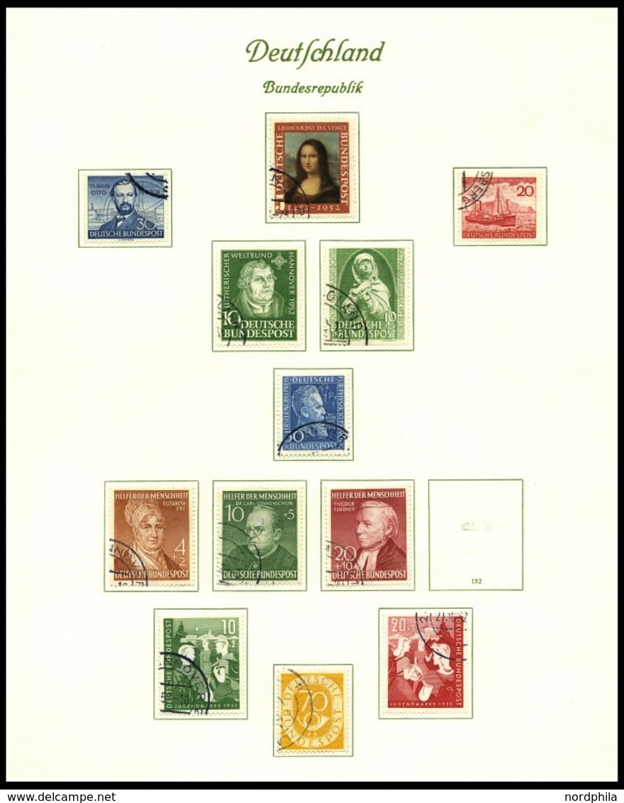 SAMMLUNGEN O, Gestempelte Sammlung Bund Von 1949-68 Mit Diversen Guten Werten Im Borek-Album, Meist Prachterhaltung - Used Stamps