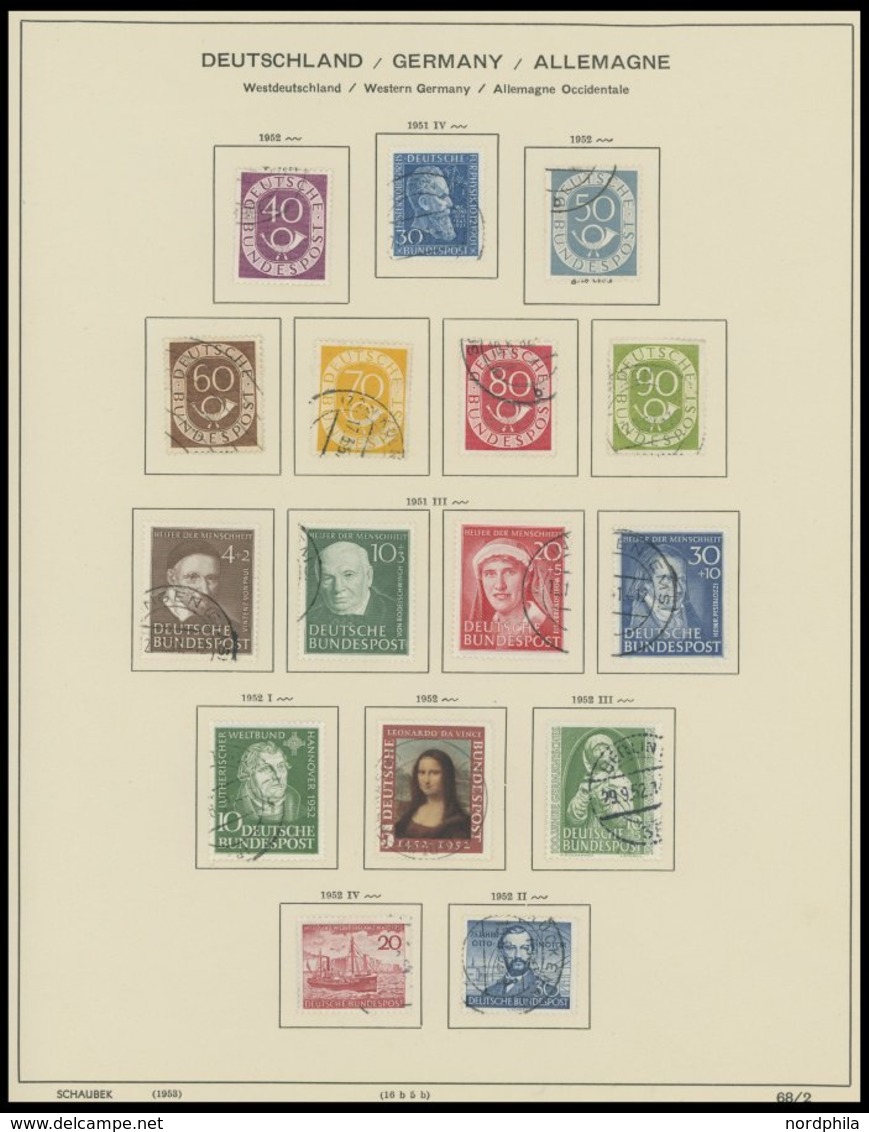 SAMMLUNGEN O,* , 1948-1972, In Den Hauptnummern Komplette, Meist Gestempelte Sammlung Bundesrepublik Im Schaubek Album,  - Gebruikt