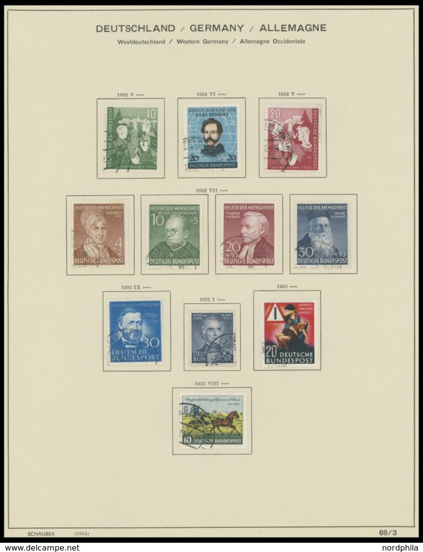 SAMMLUNGEN O,* , 1948-1972, In Den Hauptnummern Komplette, Meist Gestempelte Sammlung Bundesrepublik Im Schaubek Album,  - Usati