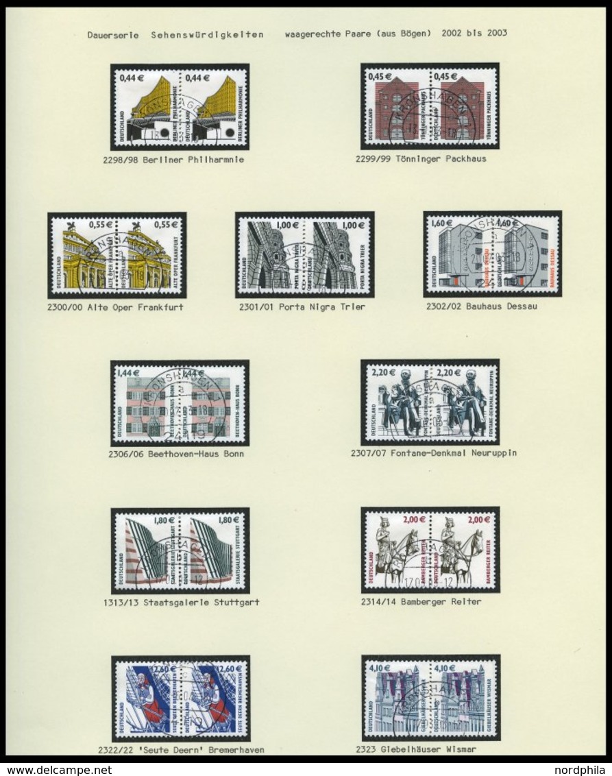 LOTS O, 1951-2008, Verschiedene, Fast Nur Zentrisch Gestempelte, Waagerechte Paare, U.a. Mit Mi.Nr. 355y Und 694-703, Pr - Oblitérés