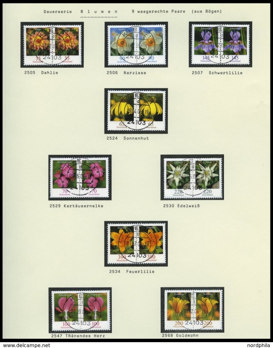 LOTS O, 1951-2008, Verschiedene, Fast Nur Zentrisch Gestempelte, Waagerechte Paare, U.a. Mit Mi.Nr. 355y Und 694-703, Pr - Oblitérés