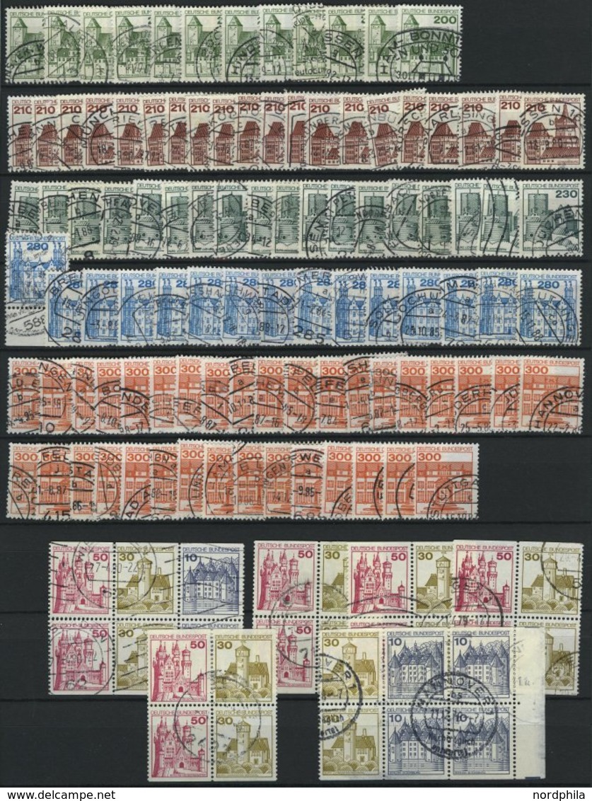 LOTS O, 1951-2000, Umfangreiche Lagerpartie Freimarken, Mit Viererblocks Und Vielen Zusammendrucken, Meist Pracht, Fundg - Used Stamps