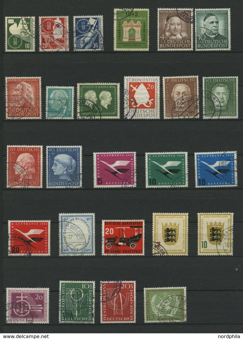 LOTS O, 1949-55, Gestempelte Partie Von 55 Verschiedenen Mittleren Werten, Saubere Bedarfserhaltung/feinst, Mi. 630.- - Used Stamps
