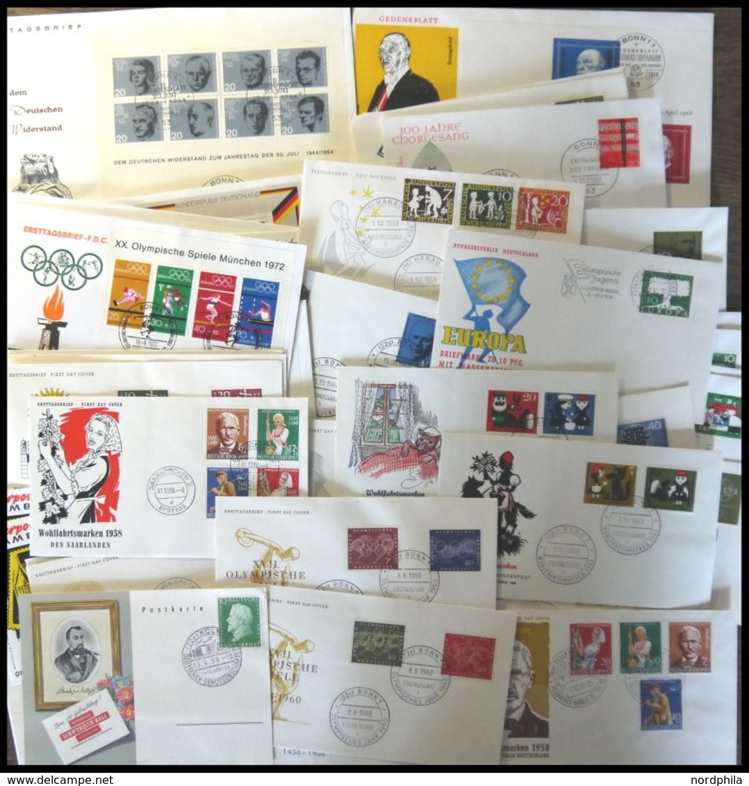 LOTS über 50 Verschiedene FDC`s Bundesrepublik Von 1958-74, Mit Vielen Besseren, Prachterhaltung - Used Stamps