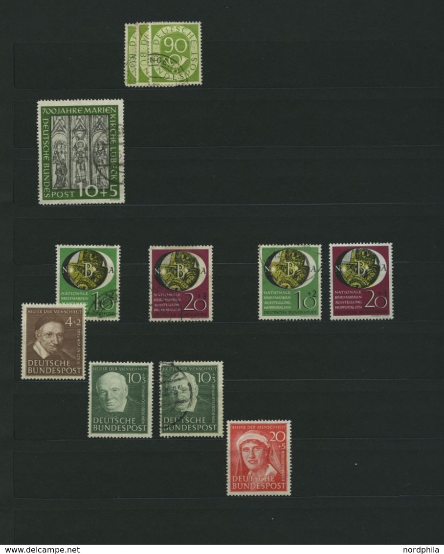 LOTS O,* , Meist Gestempelte Dublettenpartie Bundesrepublik Bis 1957 Mit Diversen Guten Werten, Meist Prachterhaltung, H - Used Stamps