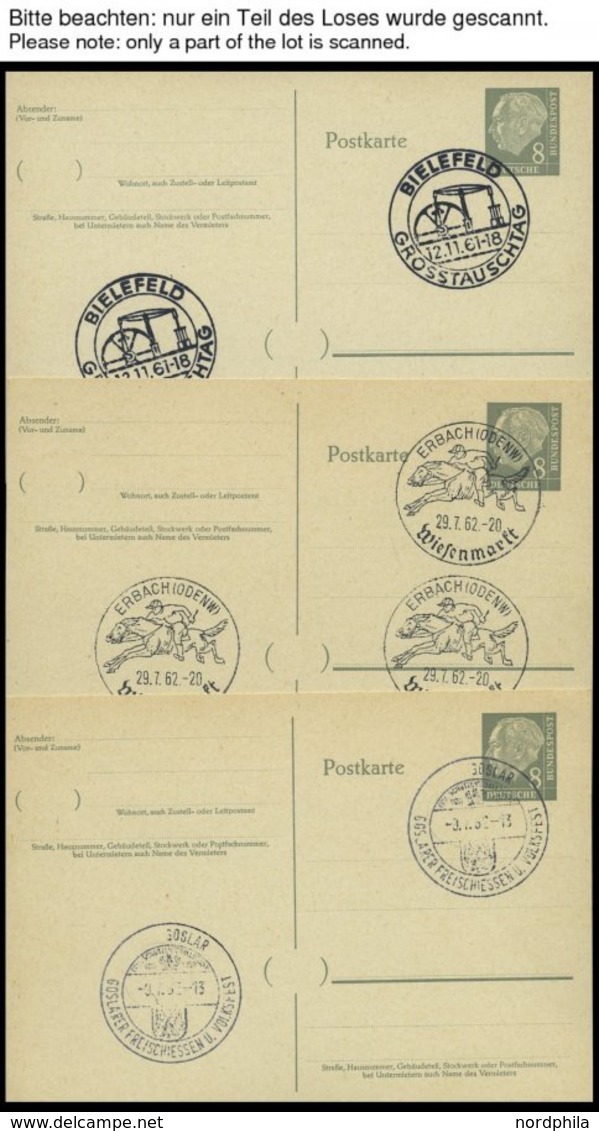 GANZSACHEN P 36 BRIEF, 1961, 8 Pf. Heuss Mit Postfachnummer Statt Postschließfachnummer, 9 Leer Gestempelte Karten Mit V - Collections