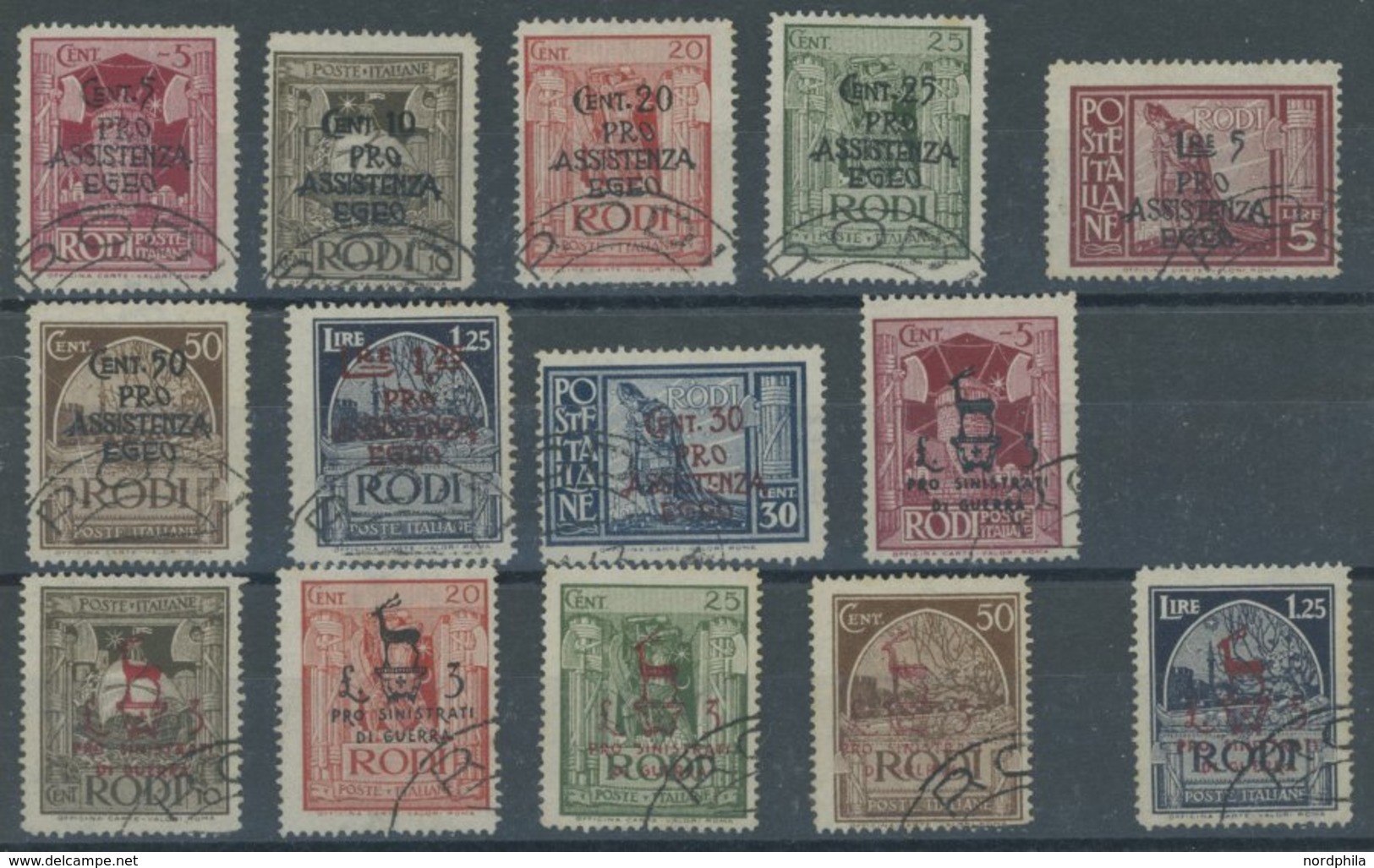 ÄGÄISCHE INSELN 203-10,215-20 O, 1943/4, Nothilfe Und Kriegsgeschädigte, 3 Prachtsätze, Mi. 190.- - Egée