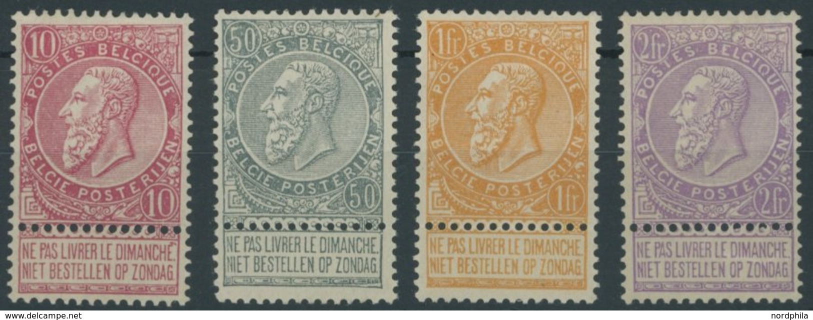 BELGIEN 67-70 *, 1897/1900, König Leopold II, Falzreste, Satz Feinst/Pracht, Mi. 350.- - Other & Unclassified