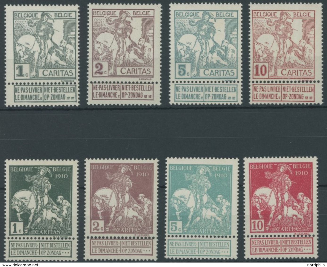 BELGIEN 81-88I **, 1910, Weltausstellung/Nationalfond, Postfrischer Prachtsatz - Andere & Zonder Classificatie