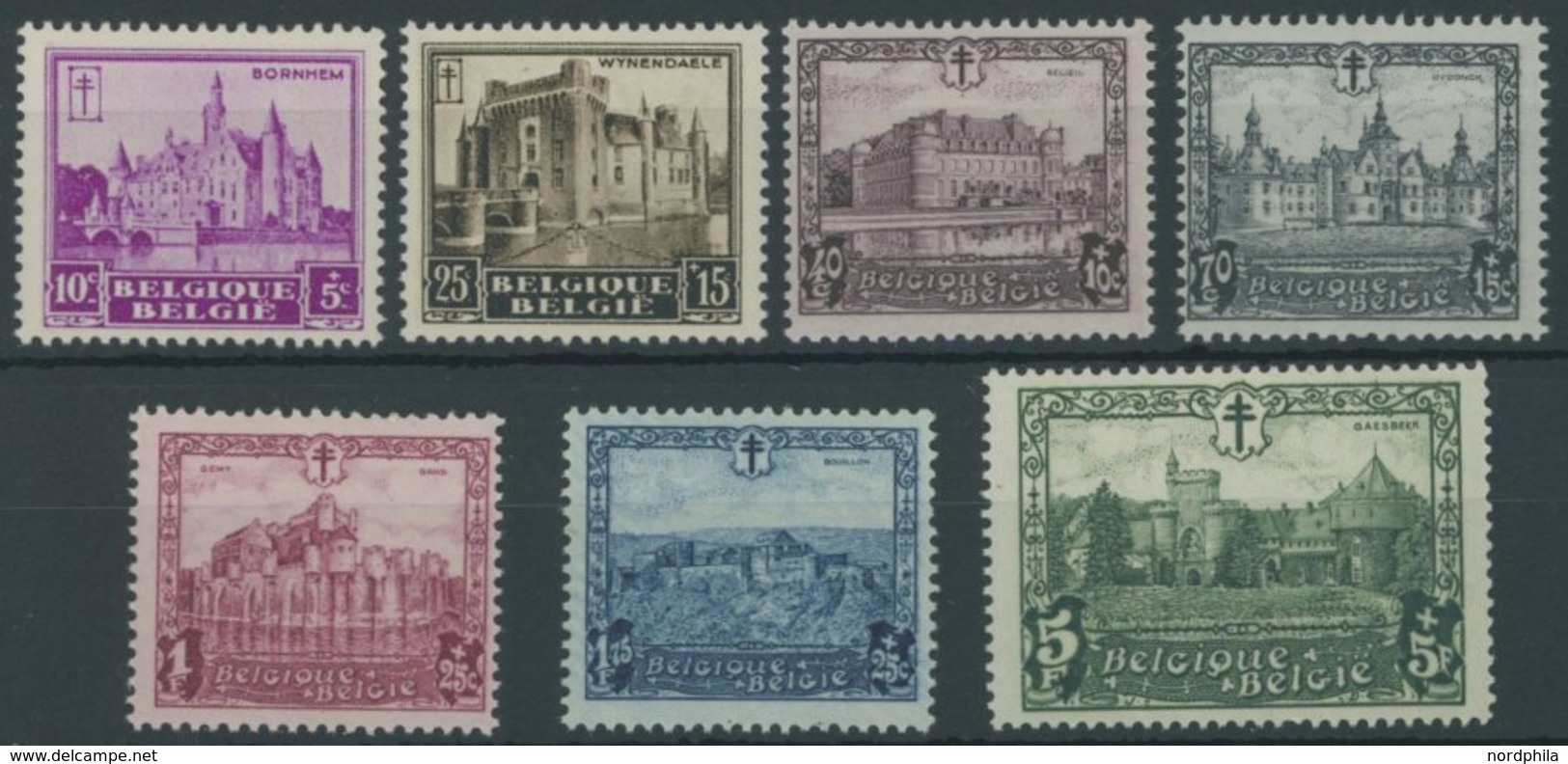 BELGIEN 291-97 **, 1930, Burgen Und Schlösser, Postfrischer Prachtsatz, Mi. 160.- - Autres & Non Classés