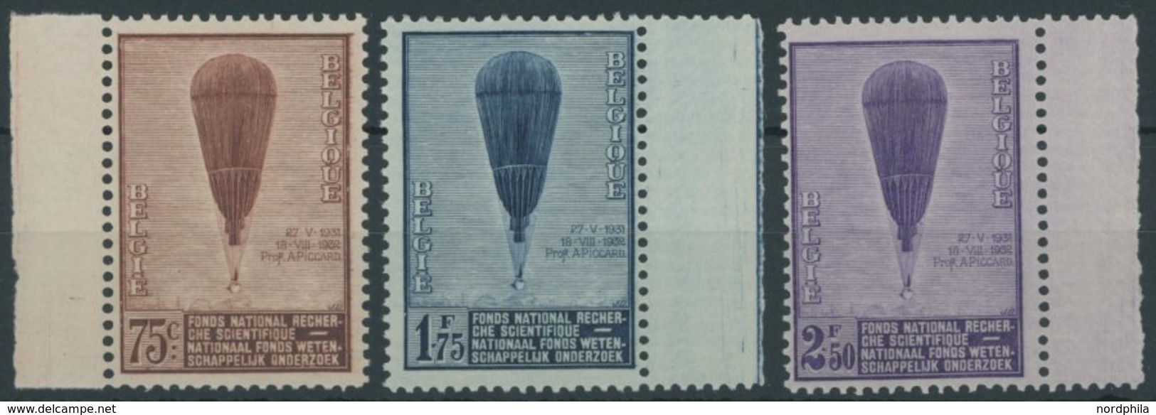 BELGIEN 344-46 **, 1932, Nationalfonds, Postfrischer Prachtsatz, Mi. 130.- - Other & Unclassified