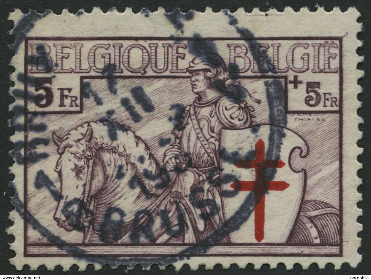 BELGIEN 392 O, 1934, 5 Fr. TBC, Pracht, Mi. 120.- - Other & Unclassified