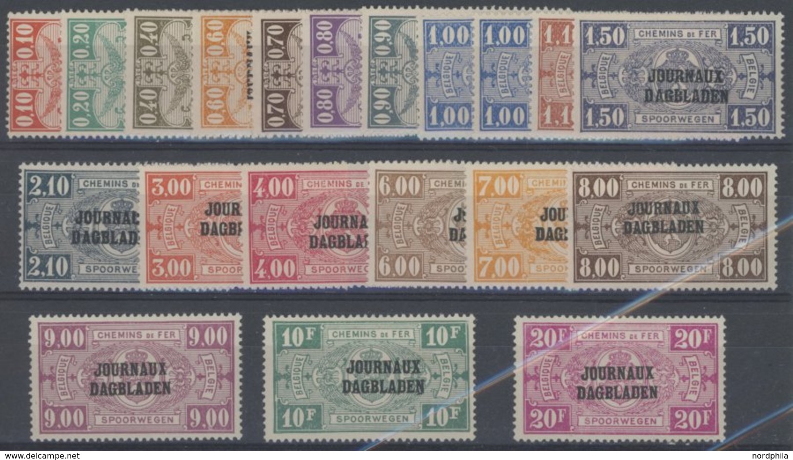 ZEITUNGSPAKETMARKEN Z 20-41 *,** , 1929, JOURNAUX DAGBLADEN, Ohne 2 Und 5 Fr., 20 Prachtwerte - Giornali [JO]