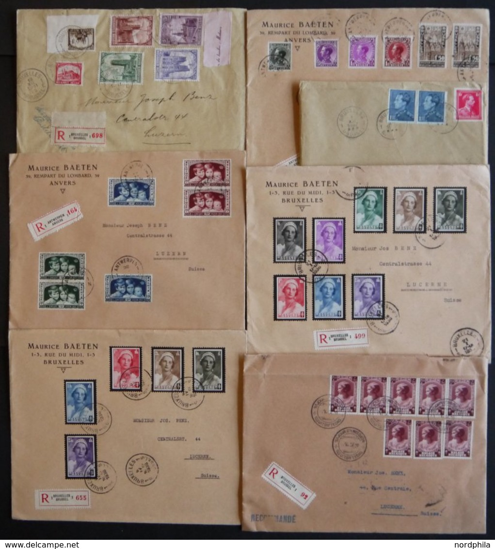 SAMMLUNGEN, LOTS 1928-37, 7 Einschreibbriefe In Die Schweiz Mit Verschiedenen Frankaturen, Meist Pracht - Collezioni
