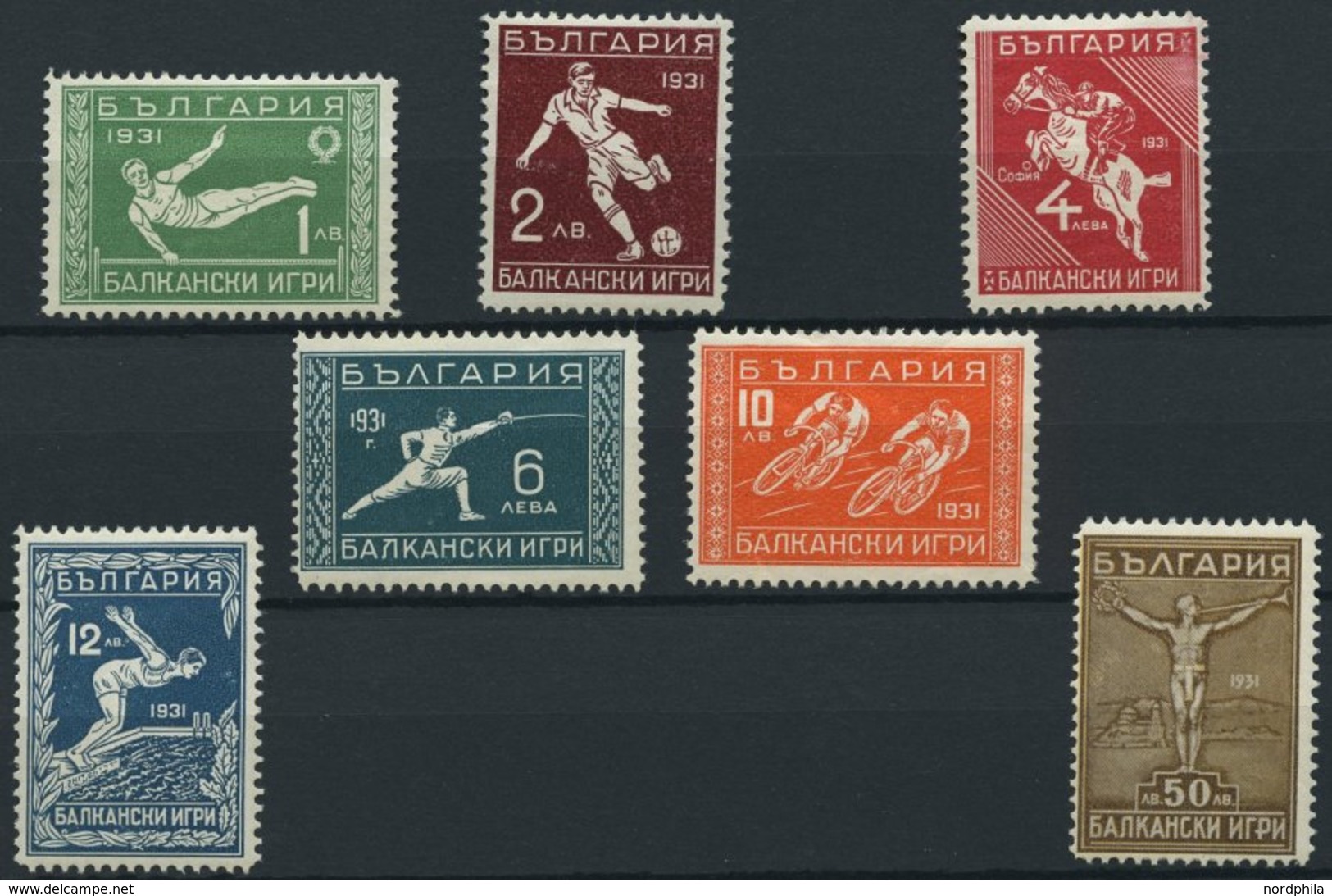 BULGARIEN 242-48 *, 1931, Balkan-Olympiade, Falzrest, Prachtsatz - Andere & Zonder Classificatie