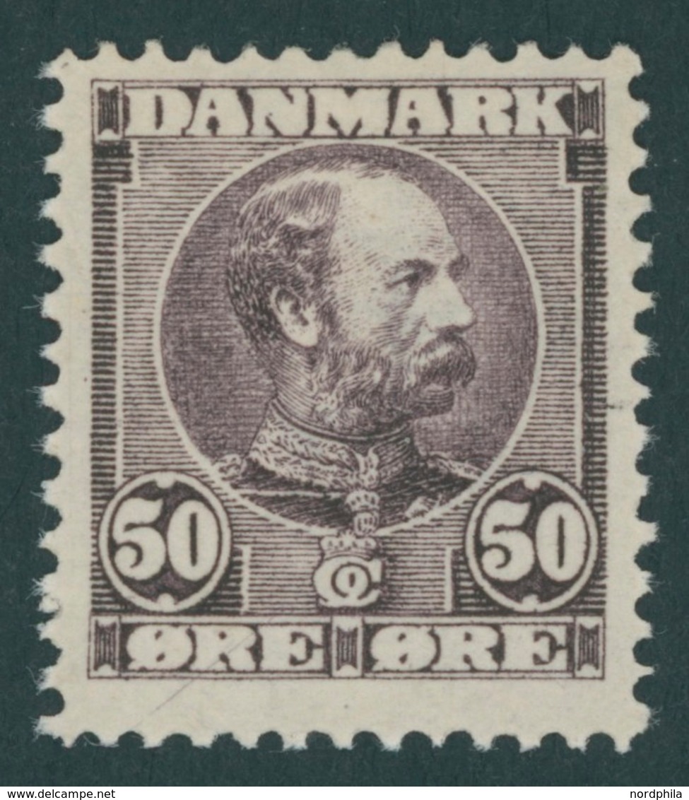 DÄNEMARK 51 *, 1905, 50 Ø Dunkellila, Falzrest, Pracht, Mi. 60.- - Gebruikt