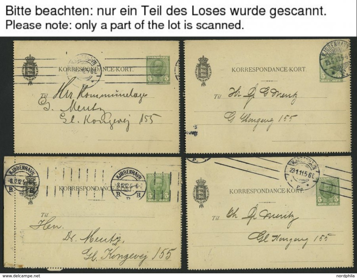 DÄNEMARK K 24 BRIEF, Ganzsachen: 1907, 5 Ø Kartenbrief, Gebraucht, 40x, Feinst/Pracht, Mi. 320.- - Gebruikt