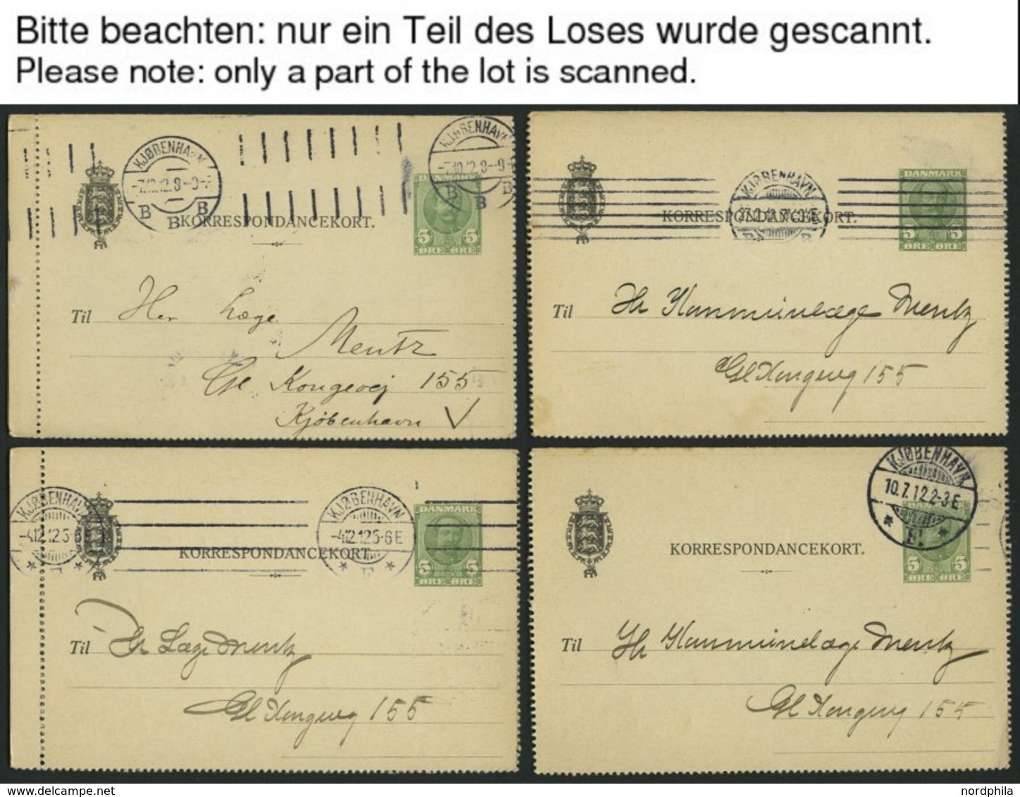 DÄNEMARK K 26 BRIEF, Ganzsachen: 1910, 5 Ø Kartenbrief, Gebraucht, 25x, Feinst/Pracht, Mi. 200.- - Andere & Zonder Classificatie