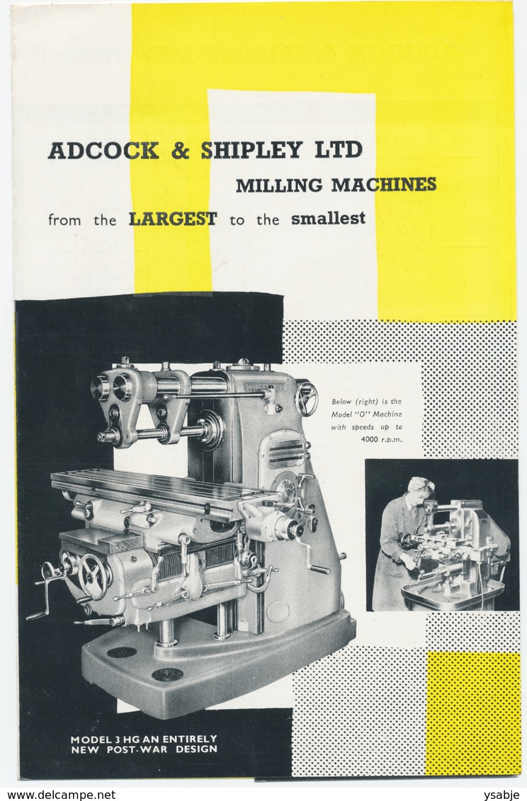 Adcock & Shipley Ltd - Milling Machines - Reclamefolder - Other Apparatus