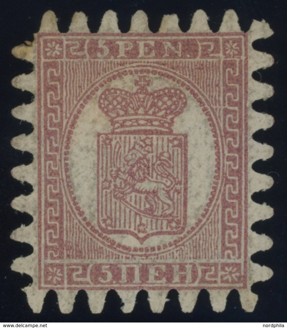 FINNLAND 5Cz *, 1874, 5 P. Braunlila, Alle Zungen, Falzreste, Teils Fleckig Sonst Pracht, Mi. 550.- - Andere & Zonder Classificatie