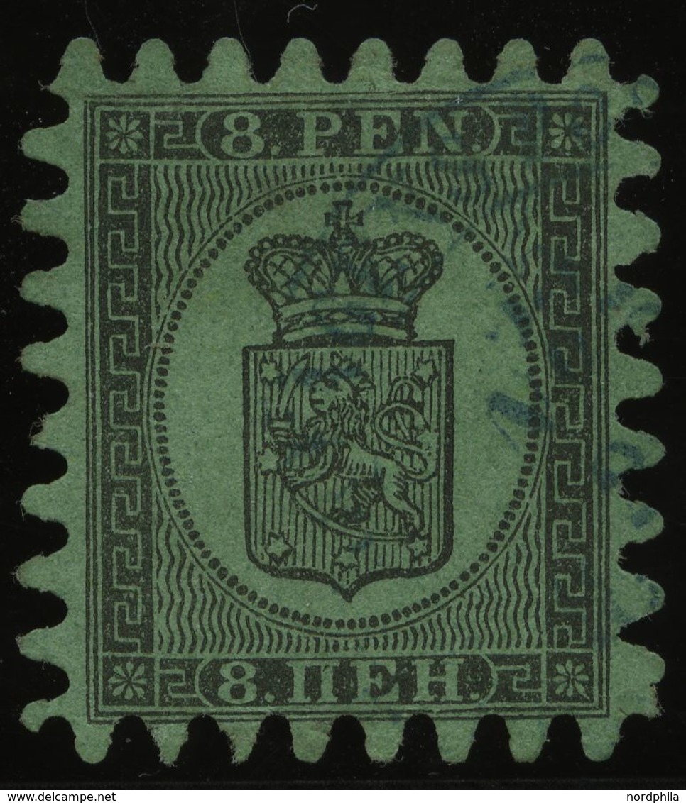 FINNLAND 6Bx O, 1866, 8 P. Schwarz Auf Grün, Praktisch Alle Zungen, Pracht - Altri & Non Classificati