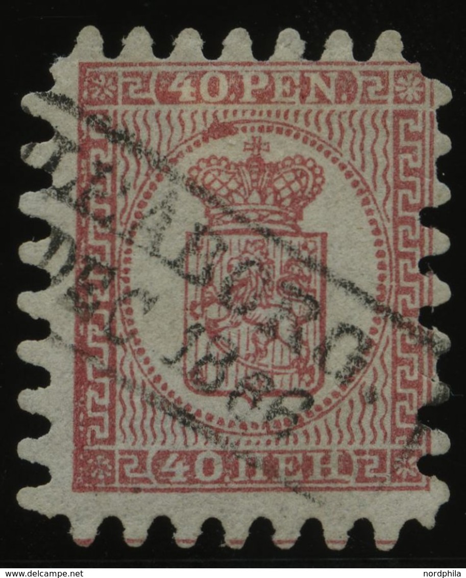 FINNLAND 9Bx O, 1866, 40 P. Rosakarmin, R2 ULEABORG, Alle Zungen, Pracht - Altri & Non Classificati