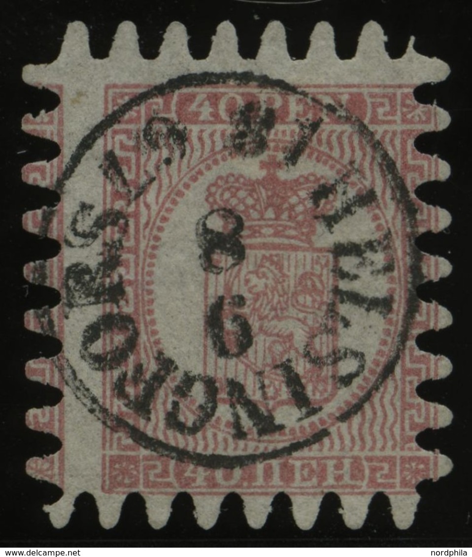 FINNLAND 9Cx O, 1866, 40 P. Rosakarmin, K1 HELSINGFORS, Alle Zungen, Pracht - Andere & Zonder Classificatie