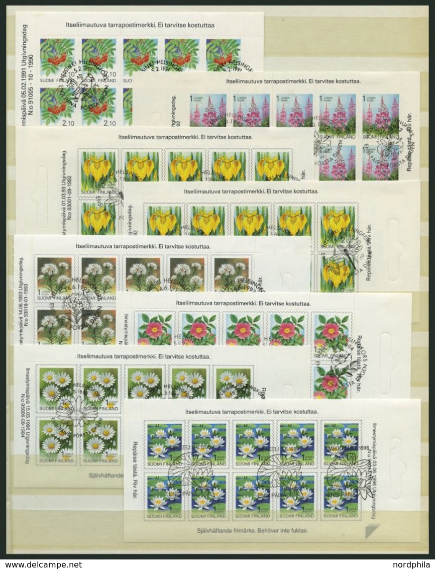 ZUSAMMENDRUCKE H-Bl. O, 1991-2000, Freimarken, Alle 12 Folien-Heftchenblätter, Sonderstempel, Pracht - Postzegelboekjes