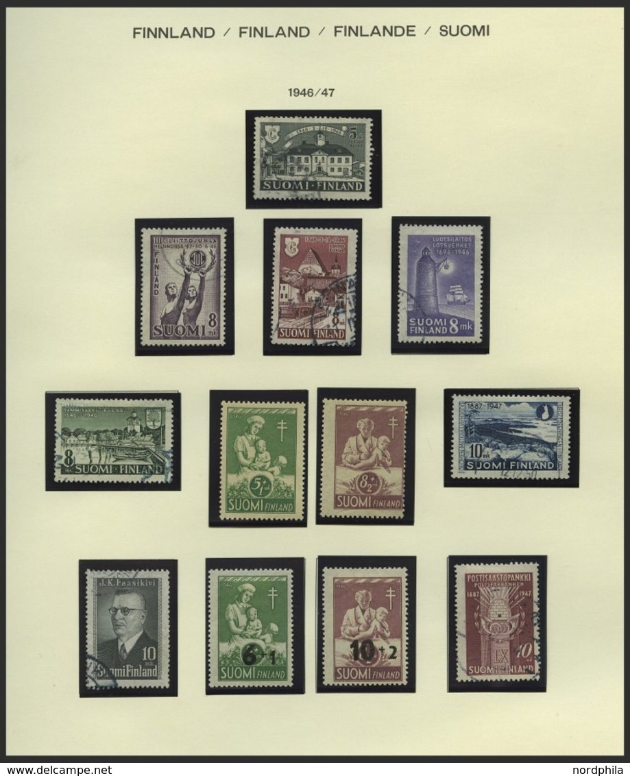 SAMMLUNGEN O,**, *, Fast Nur Gestempelte Komplette Sammlung Finnland Von 1945-90 Im Schaubekalbum Mit Markenheftchen Und - Collezioni