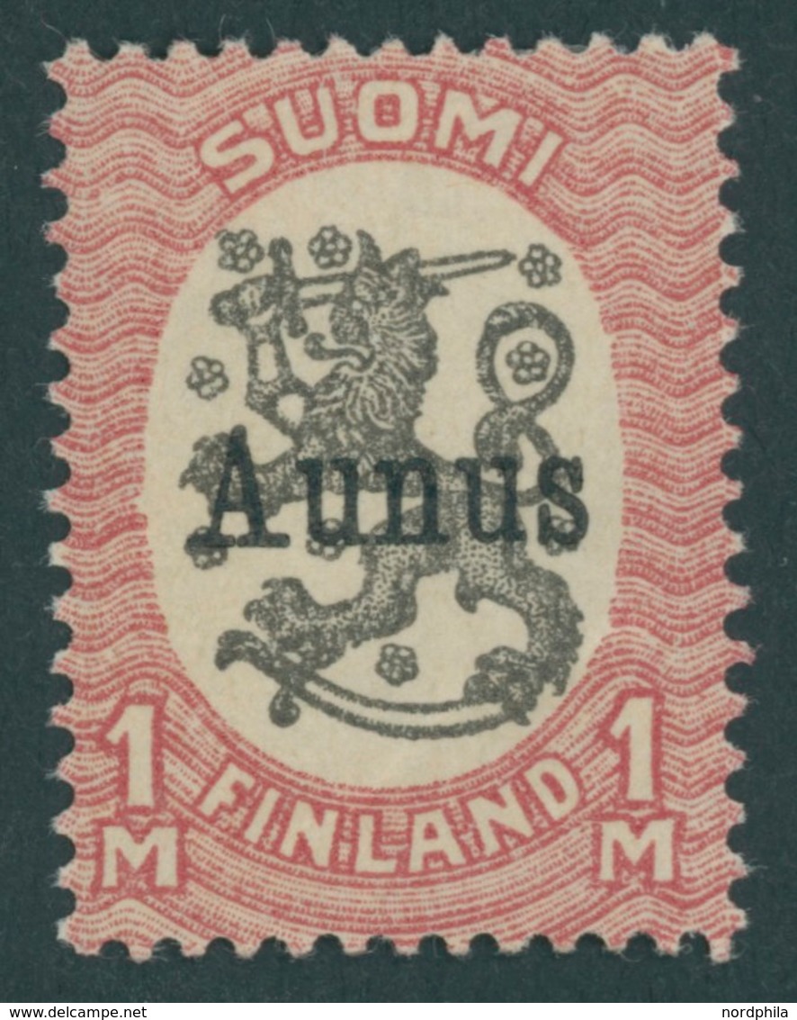 AUNUS 6 *, 1919, 1 M. Karmin/schwarz, Falzrest, Pracht, Mi. 120.- - Andere-Europa